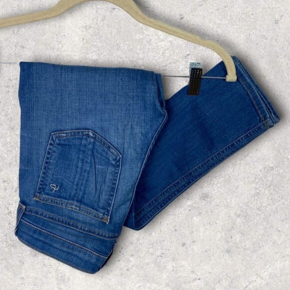Rag and Bone Mid Rise Capri Jeans Finch Blue Size 24 Lyocell Stretch Denim USA - Picture 5 of 14